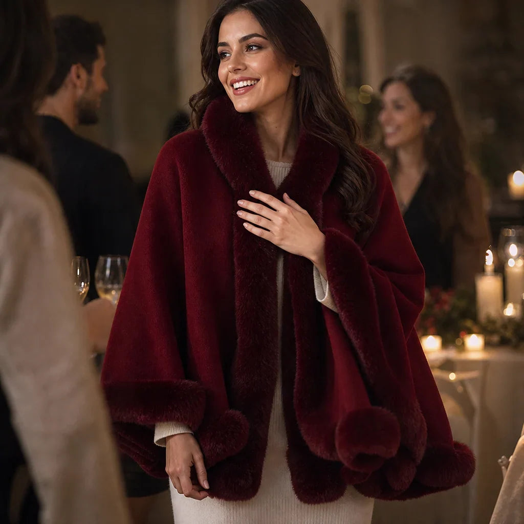Neve Bonini™ Hooded Cape Coat for Elegant Warmth