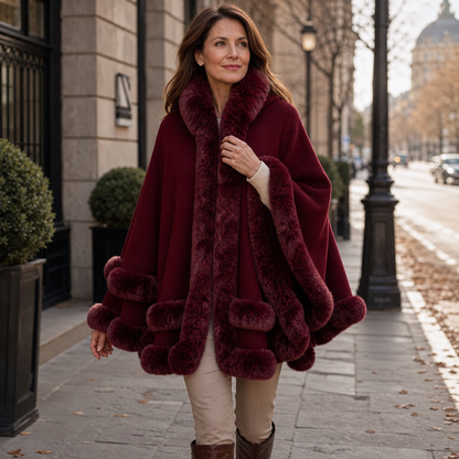 Neve Bonini™ Hooded Cape Coat for Elegant Warmth