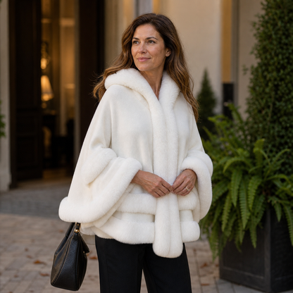 Neve Bonini™ Hooded Cape Coat for Elegant Warmth
