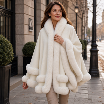 Neve Bonini™ Hooded Cape Coat for Elegant Warmth