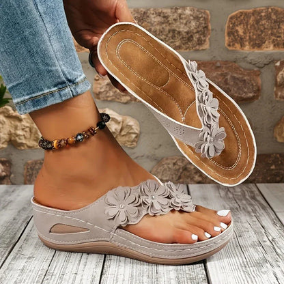 Nicoletta Cortini™ Floral Wedge Sandals for Effortless Summer Comfort