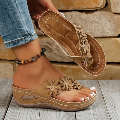 Nicoletta Cortini™ Floral Wedge Sandals for Effortless Summer Comfort