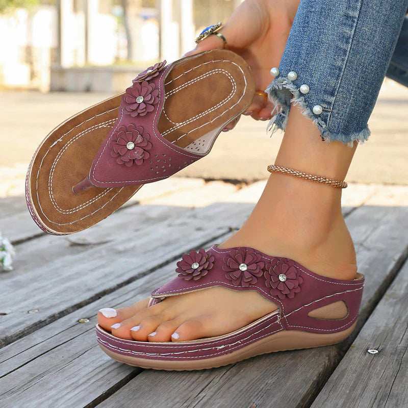 Nicoletta Cortini™ Floral Wedge Sandals for Effortless Summer Comfort