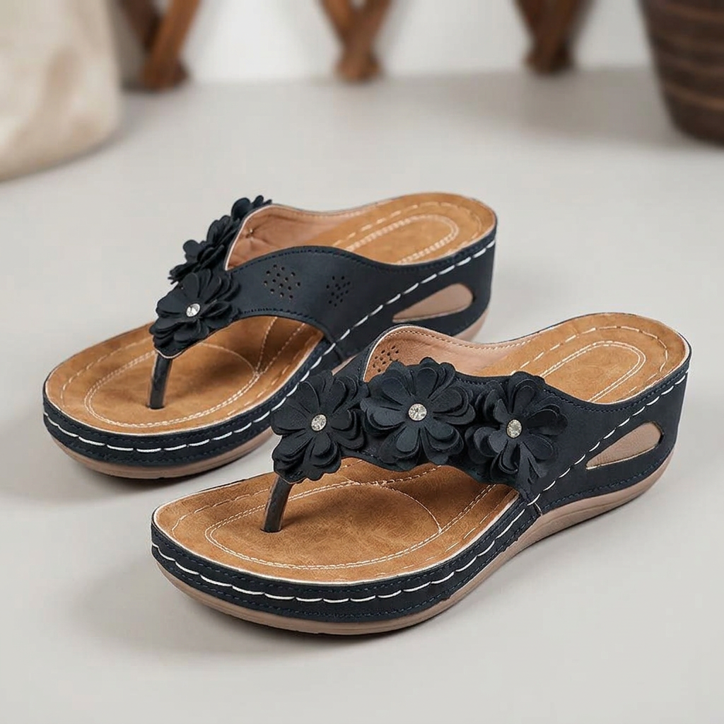 Nicoletta Cortini™ Floral Wedge Sandals for Effortless Summer Comfort