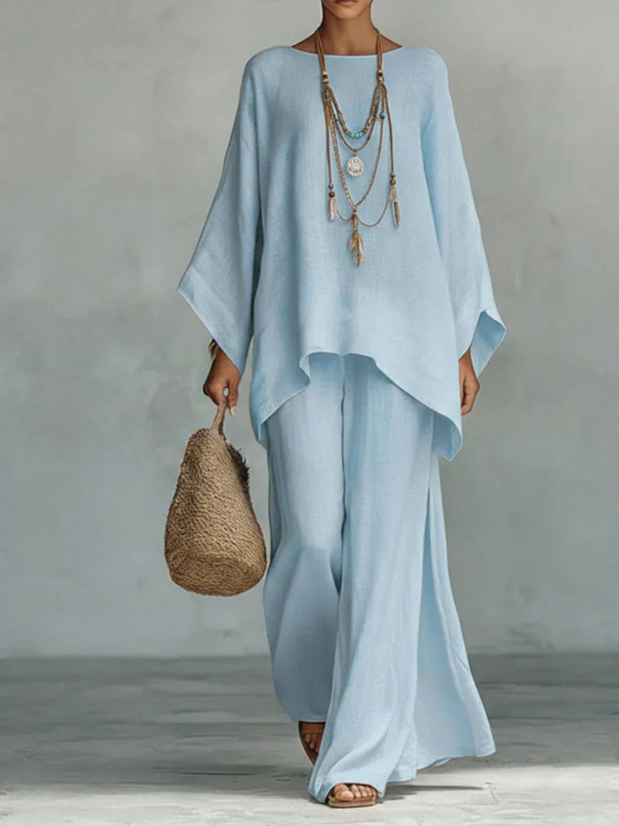 Nicoletta Ridolfi™ Flowy Top and Pants Set for Effortless Style