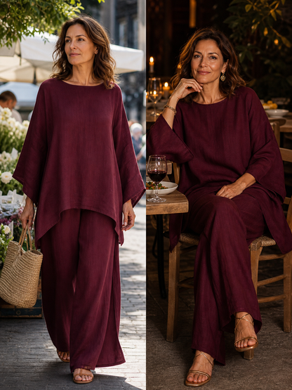 Nicoletta Ridolfi™ Flowy Top and Pants Set for Effortless Style