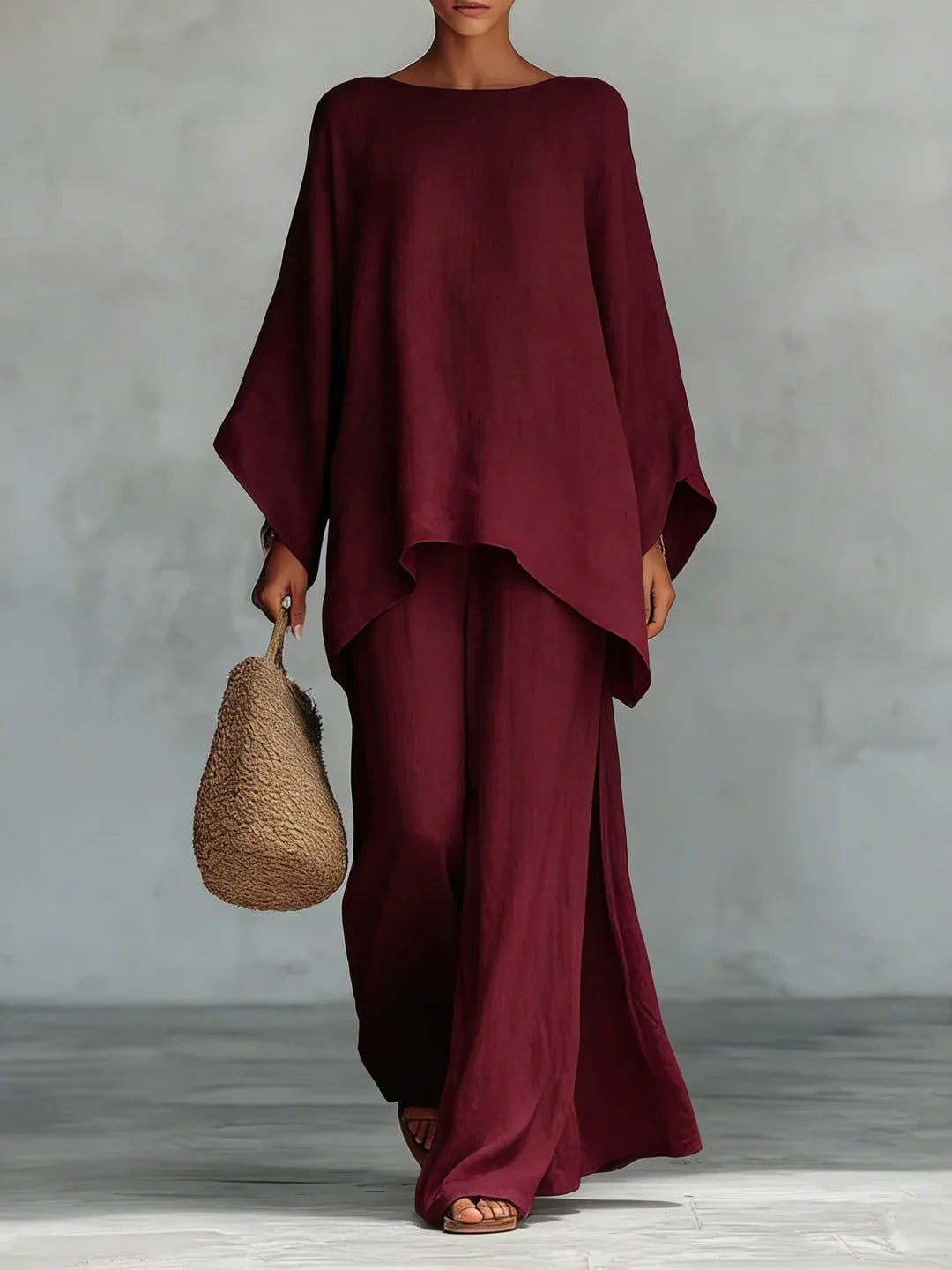 Nicoletta Ridolfi™ Flowy Top and Pants Set for Effortless Style