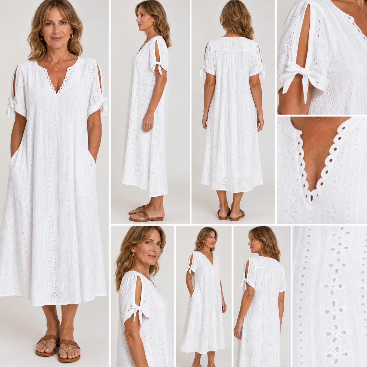 Ninetta Cossiga™ Elegant V-Neck Cutout Dress for Warm Days