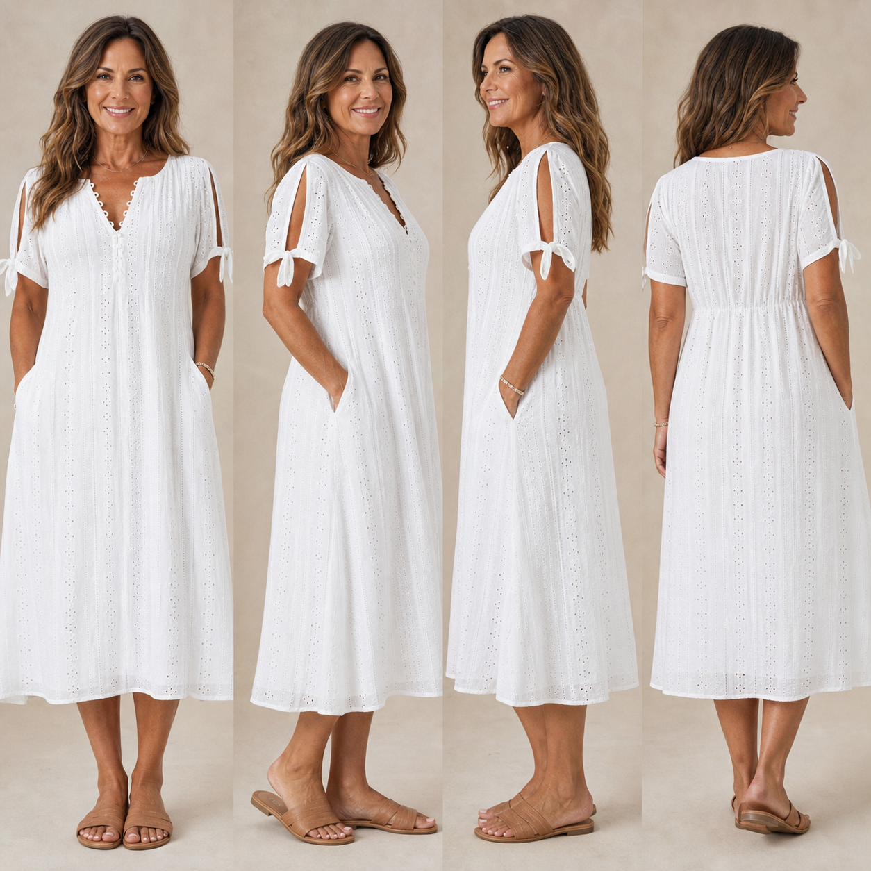 Ninetta Cossiga™ Elegant V-Neck Cutout Dress for Warm Days