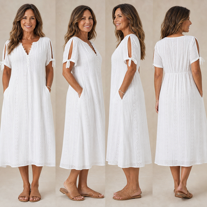 Ninetta Cossiga™ Elegant V-Neck Cutout Dress for Warm Days