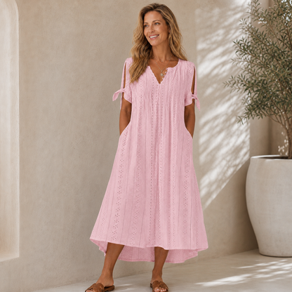 Ninetta Cossiga™ Elegant V-Neck Cutout Dress for Warm Days