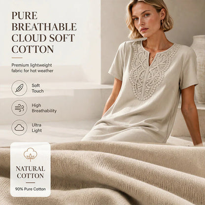 Nives Torriani™ Relaxed V-Neck Lace Dress for Easy Summer Days