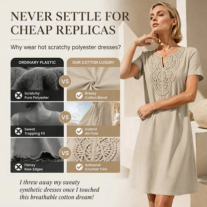 Nives Torriani™ Relaxed V-Neck Lace Dress for Easy Summer Days