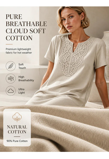 Nives Torriani™ Relaxed V-Neck Lace Dress for Easy Summer Days