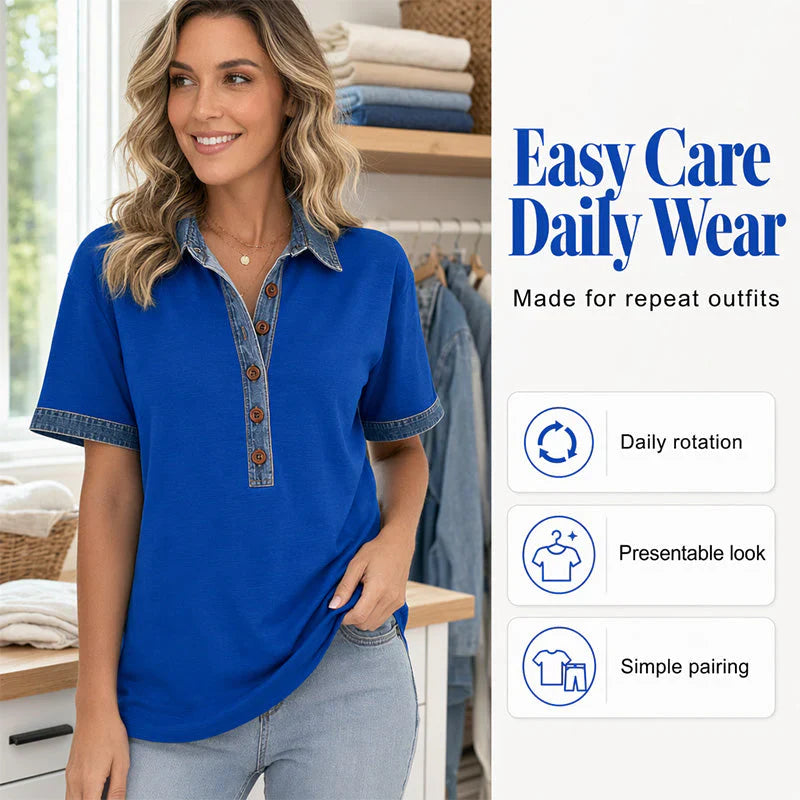 Odilia Tassinari™ Flattering Collar Top for Effortless Style