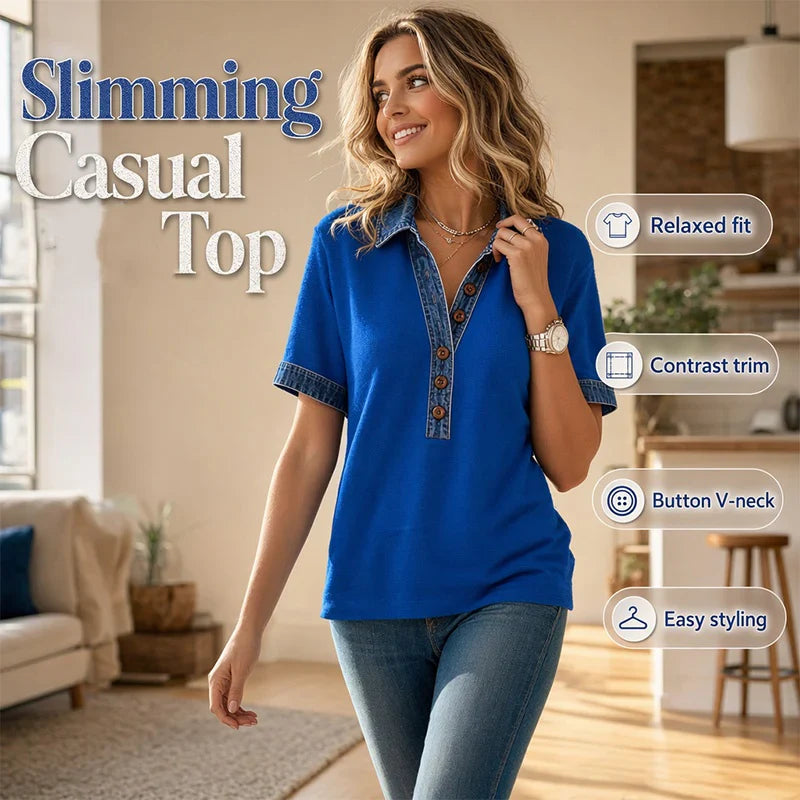 Odilia Tassinari™ Flattering Collar Top for Effortless Style