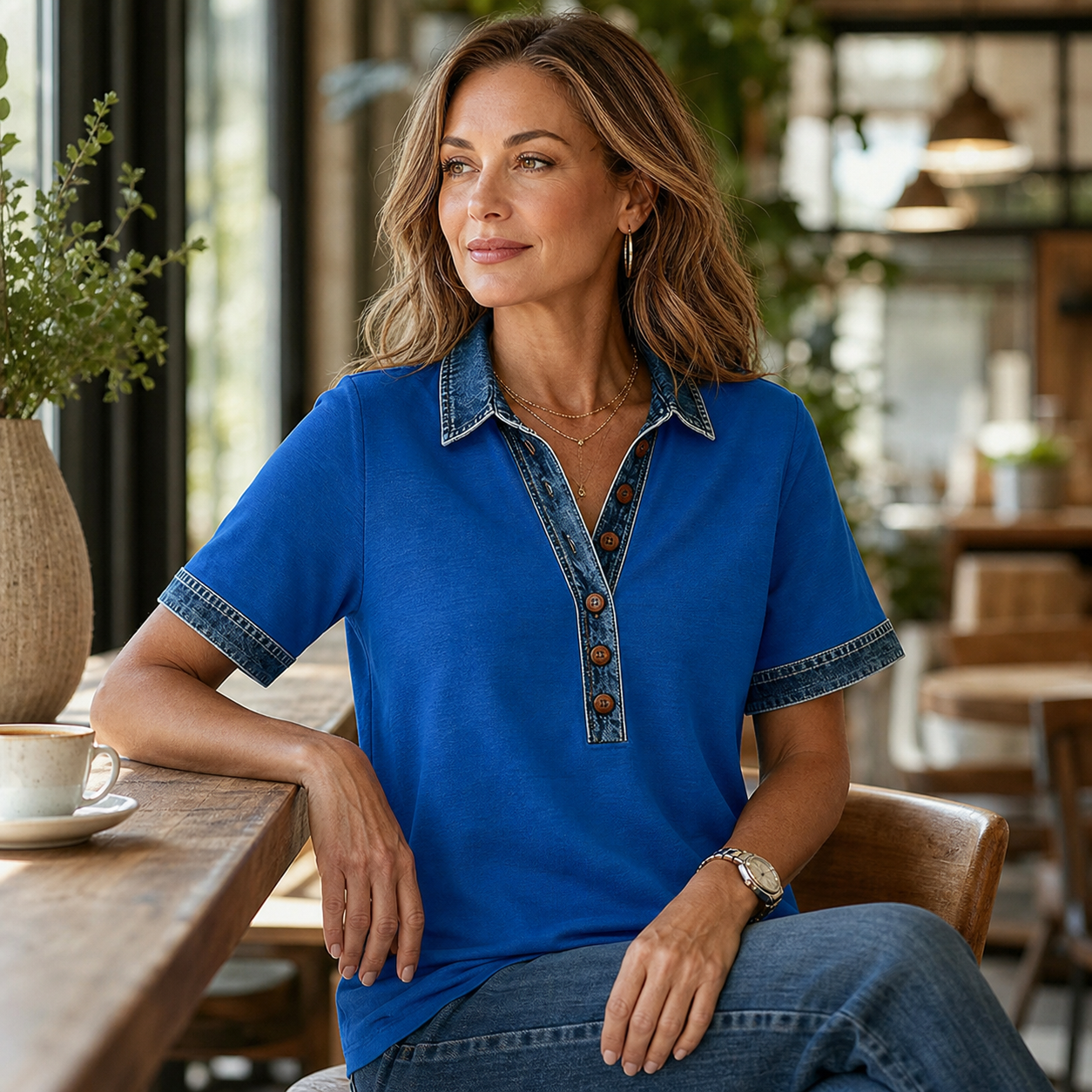 Odilia Tassinari™ Flattering Collar Top for Effortless Style