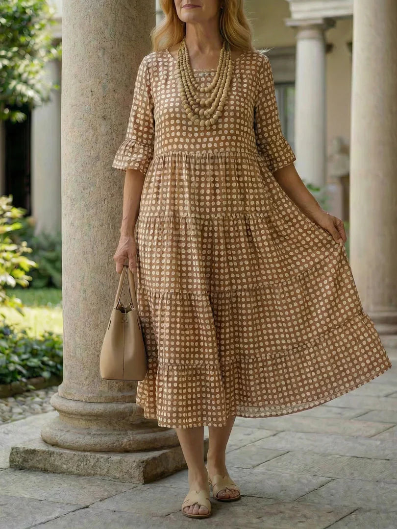 Olga Penna™ Breathable Midi Dress for Effortless Everyday Style