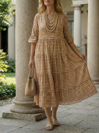 Olga Penna™ Breathable Midi Dress for Effortless Everyday Style
