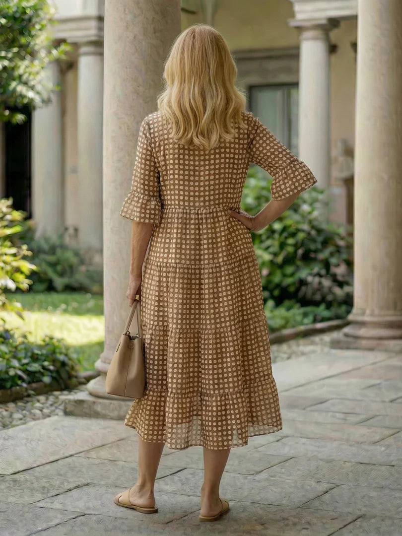 Olga Penna™ Breathable Midi Dress for Effortless Everyday Style