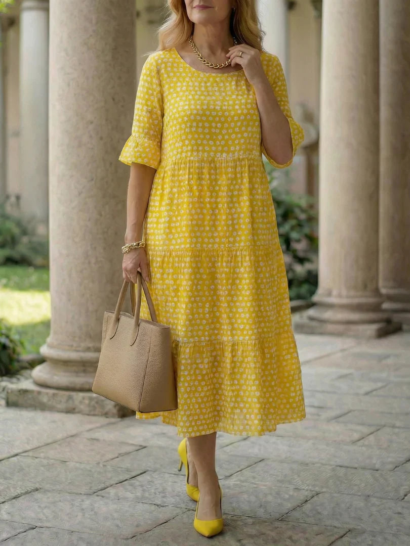 Olga Penna™ Breathable Midi Dress for Effortless Everyday Style