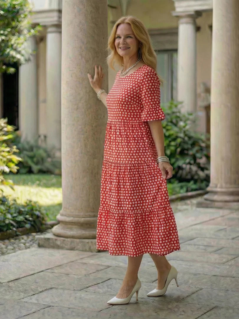 Olga Penna™ Breathable Midi Dress for Effortless Everyday Style
