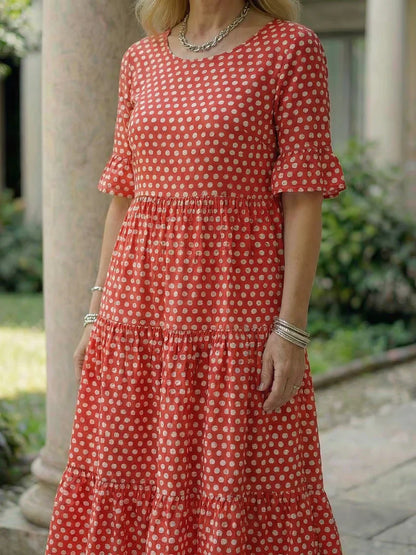 Olga Penna™ Breathable Midi Dress for Effortless Everyday Style