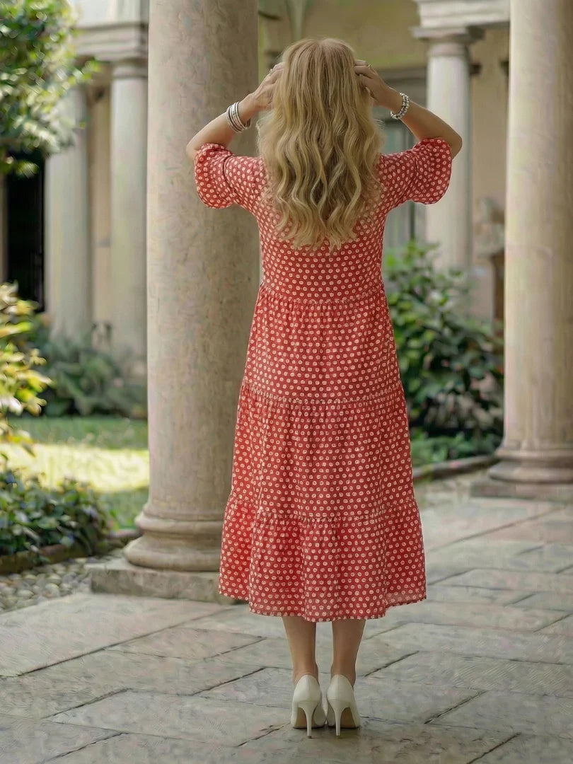 Olga Penna™ Breathable Midi Dress for Effortless Everyday Style