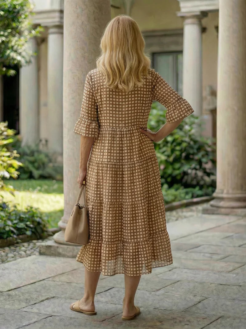 Olga Penna™ Breathable Midi Dress for Effortless Everyday Style