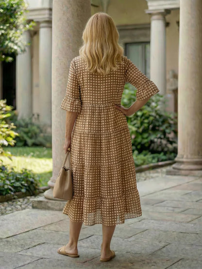 Olga Penna™ Breathable Midi Dress for Effortless Everyday Style