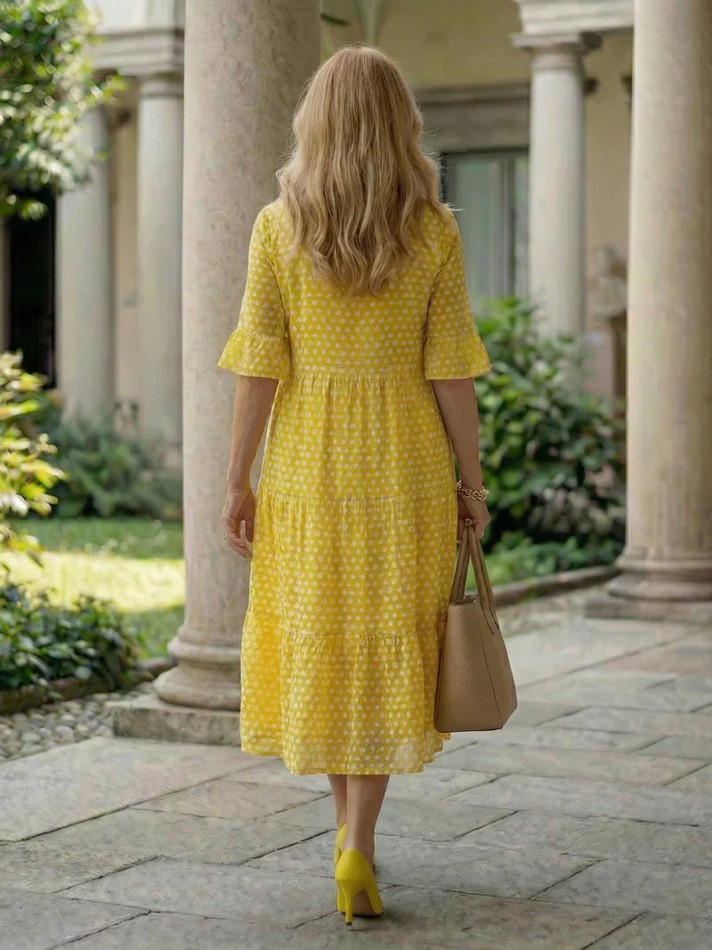 Olga Penna™ Breathable Midi Dress for Effortless Everyday Style