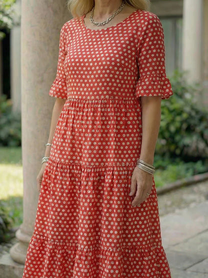Olga Penna™ Breathable Midi Dress for Effortless Everyday Style