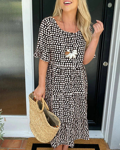 Olga Penna™ Breathable Midi Dress for Effortless Everyday Style