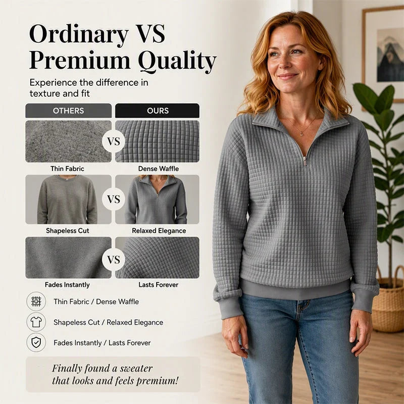 Olga Ventura™ Cozy Plaid Pullover for Effortless Style