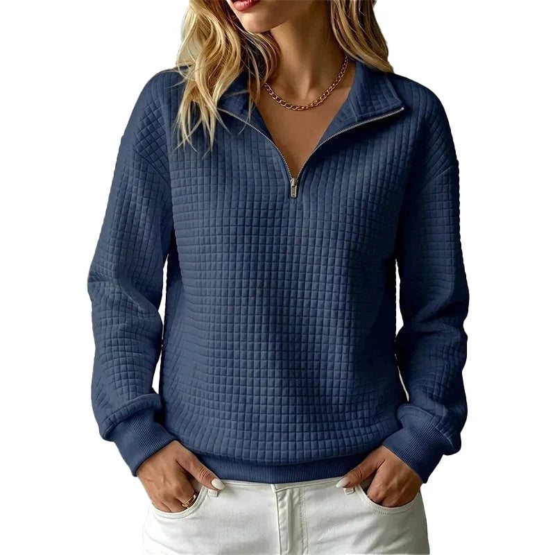 Olga Ventura™ Cozy Plaid Pullover for Effortless Style
