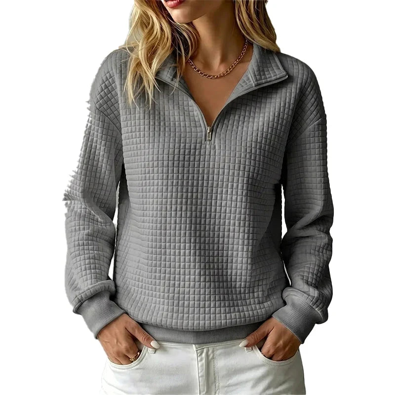 Olga Ventura™ Cozy Plaid Pullover for Effortless Style