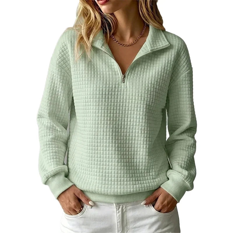 Olga Ventura™ Cozy Plaid Pullover for Effortless Style