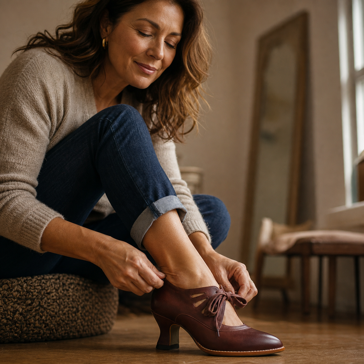 Olimpia Bentivoglio™ Comfortable Lace Heels for Effortless Elegance
