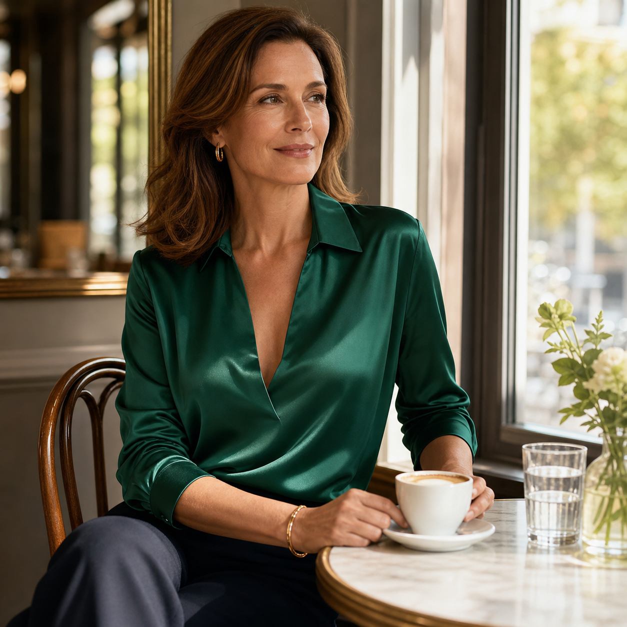 Olimpia Bergonzi™ Versatile V-neck Blouse for Effortless Style