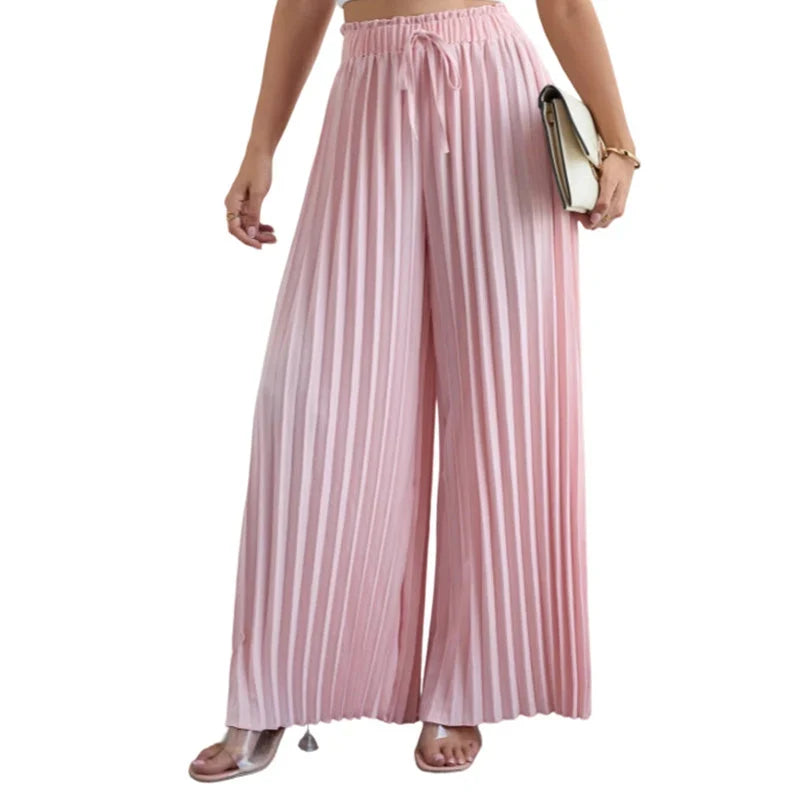 Olimpia Bertacchi™ Flattering Wide-Leg Pants with Adjustable Drawstring