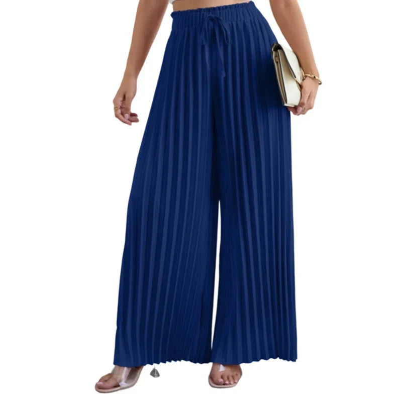 Olimpia Bertacchi™ Flattering Wide-Leg Pants with Adjustable Drawstring