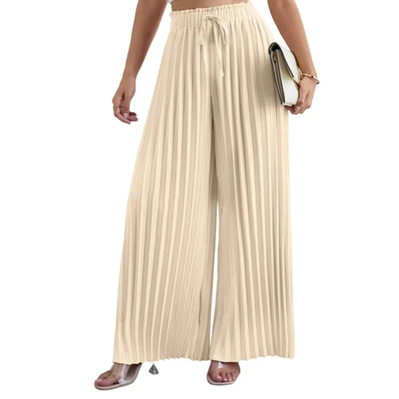 Olimpia Bertacchi™ Flattering Wide-Leg Pants with Adjustable Drawstring
