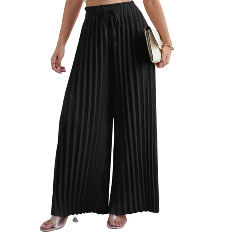 Olimpia Bertacchi™ Flattering Wide-Leg Pants with Adjustable Drawstring