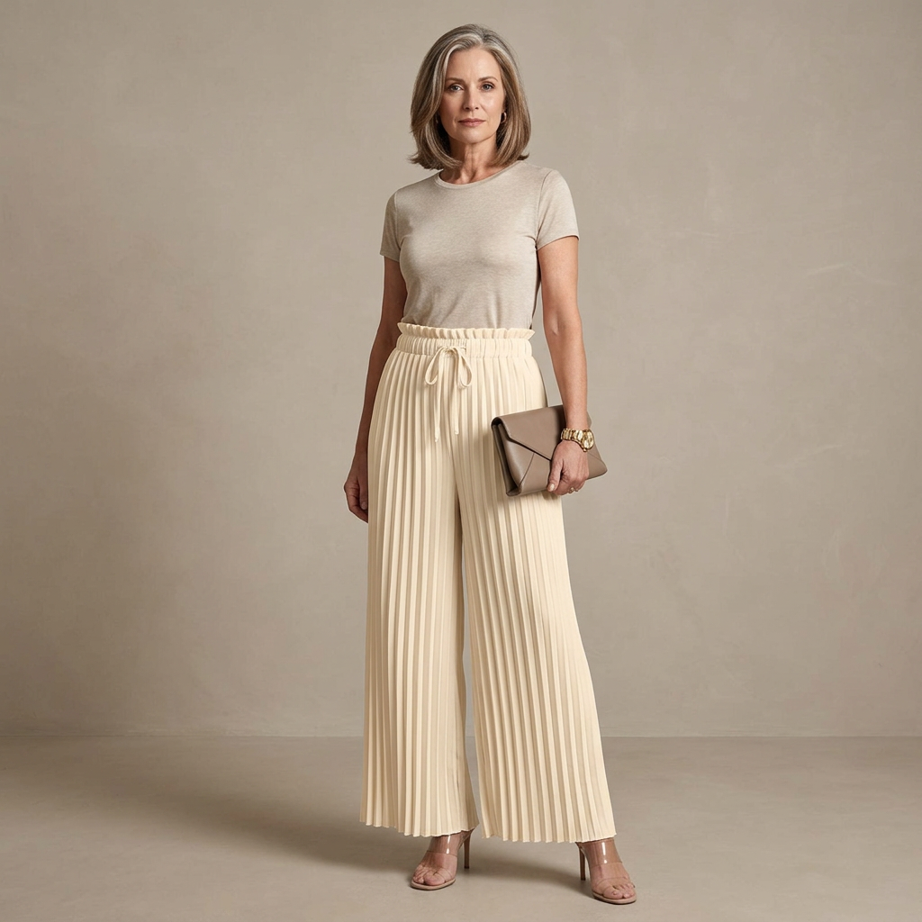 Olimpia Bertacchi™ Flattering Wide-Leg Pants with Adjustable Drawstring