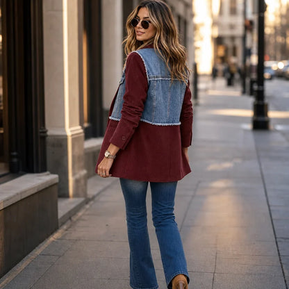 Olinda Ancona™ Textured Raw-Hem Layering Blazer