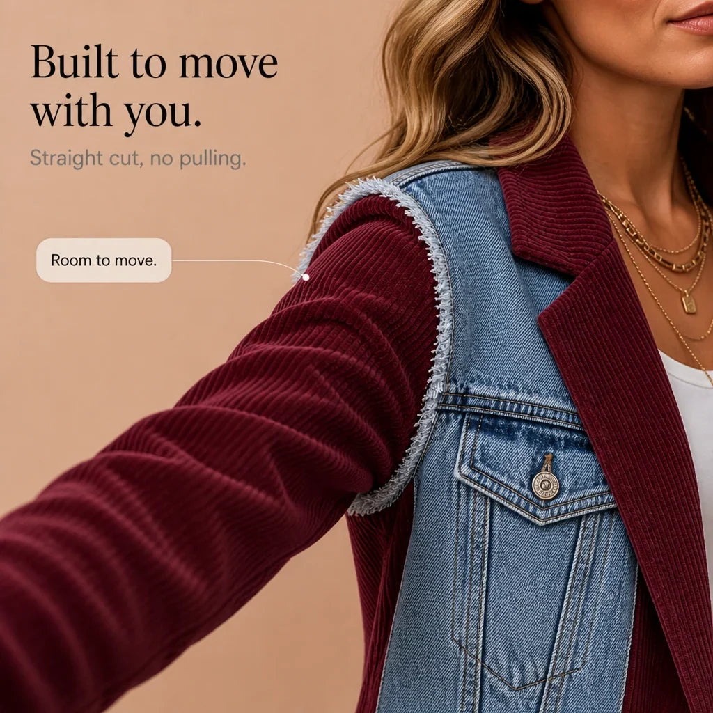 Olinda Ancona™ Textured Raw-Hem Layering Blazer