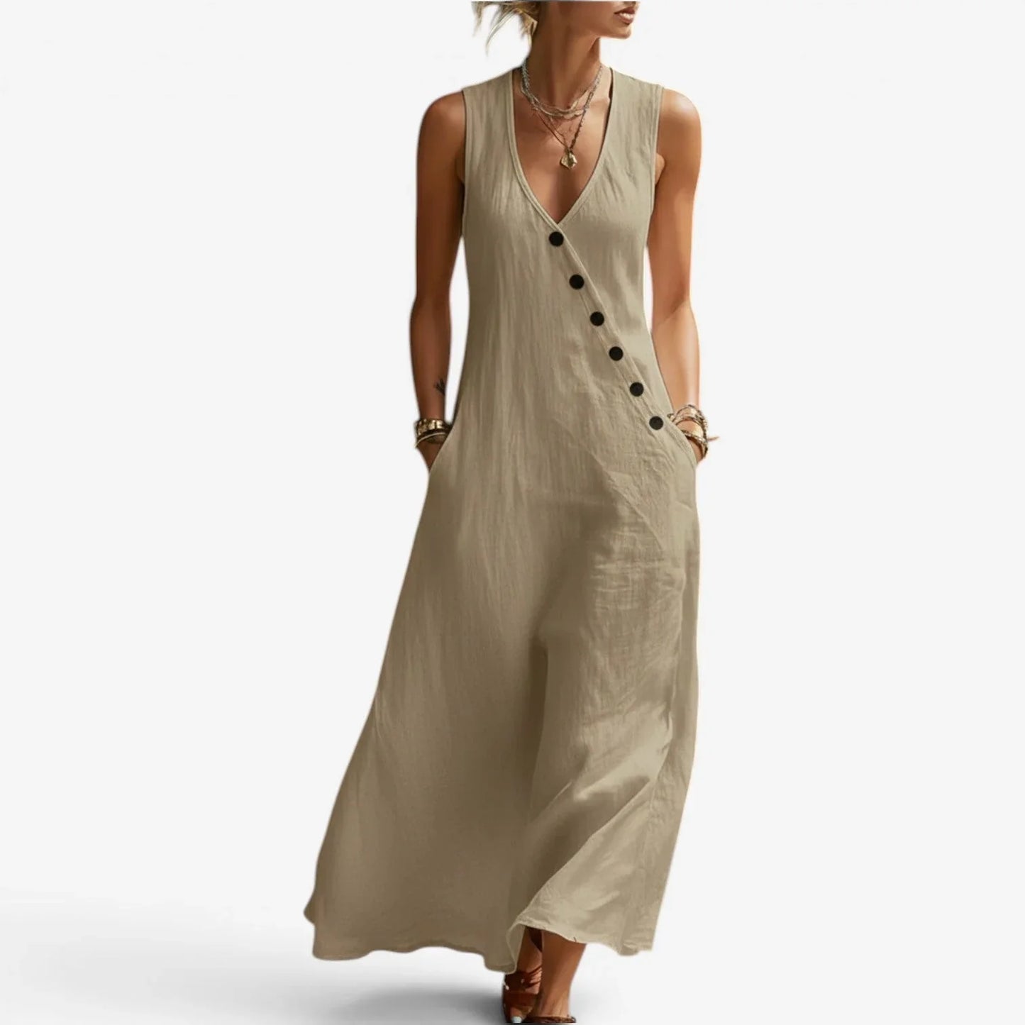 Olivia Righetti™ Sleeveless Maxi Dress for Effortless Summer Elegance