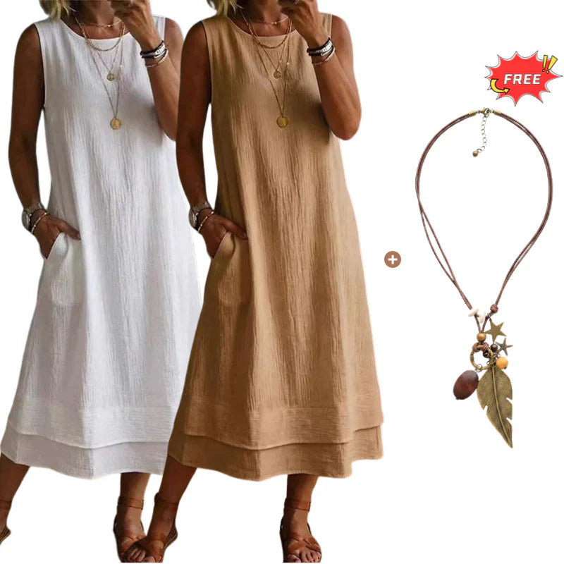 Oriana Trionfetti™ Breathable Sleeveless Tiered Summer Dress