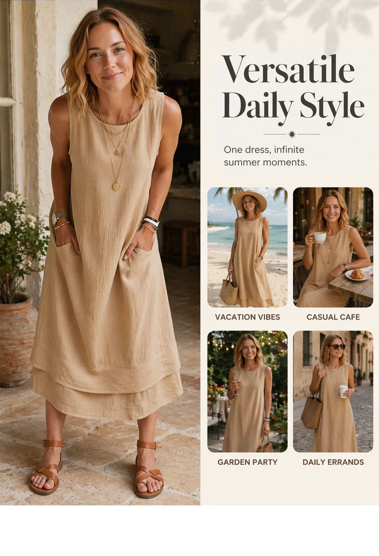 Oriana Trionfetti™ Breathable Sleeveless Tiered Summer Dress