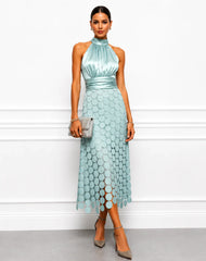 Orsola Truffi™ Flattering Halter Midi Dress for Effortless Elegance